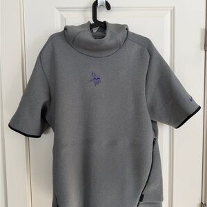 Minnesota Vikings Nike Gray Short Sleeve On-Field Hoodie